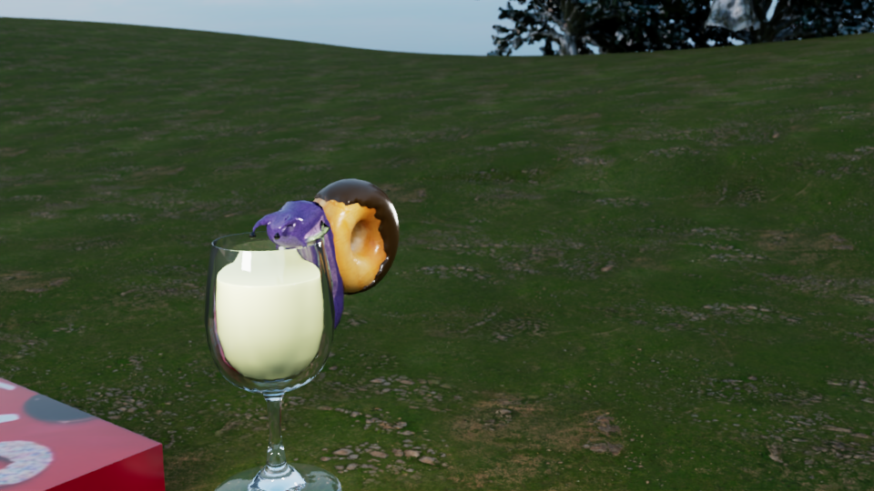 Donut Snail hanging off a glass of milk
